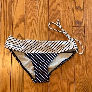 Blue and White Striped Bikini Bottoms